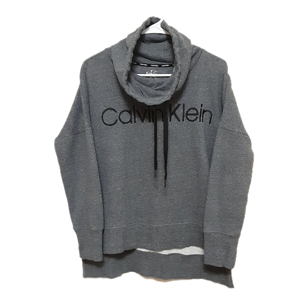 Calvin Klein Gray Cowl Neck Pullover Hoodie